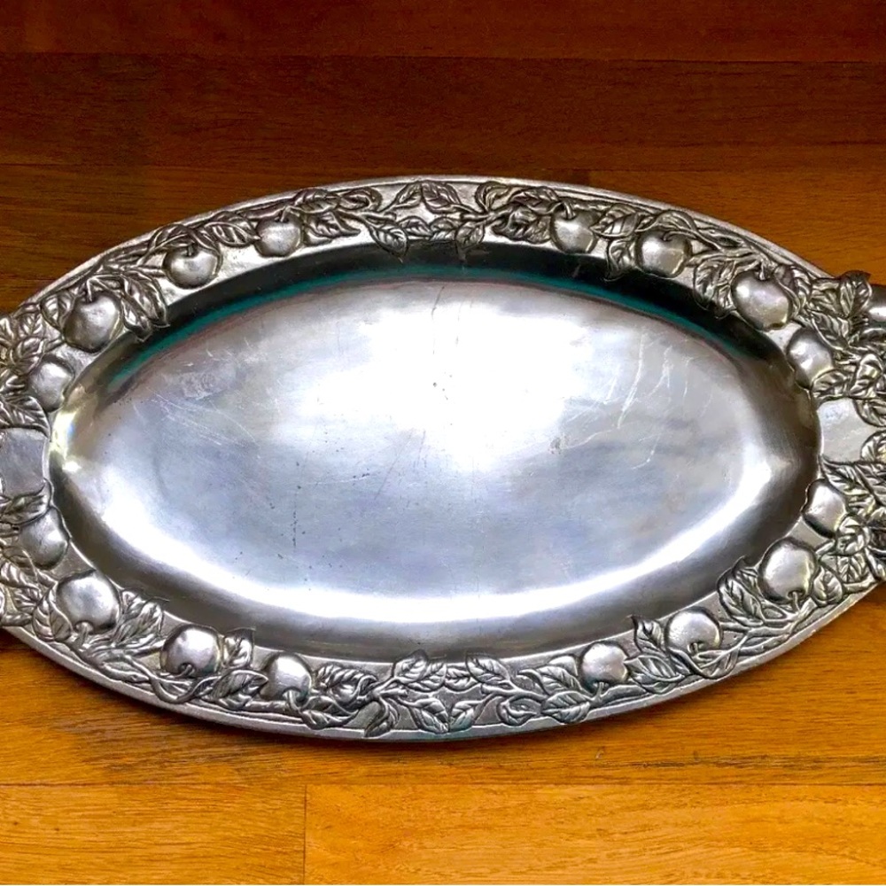 Vintage Arthur Court Apple & Leaf Serving Tray/Platter